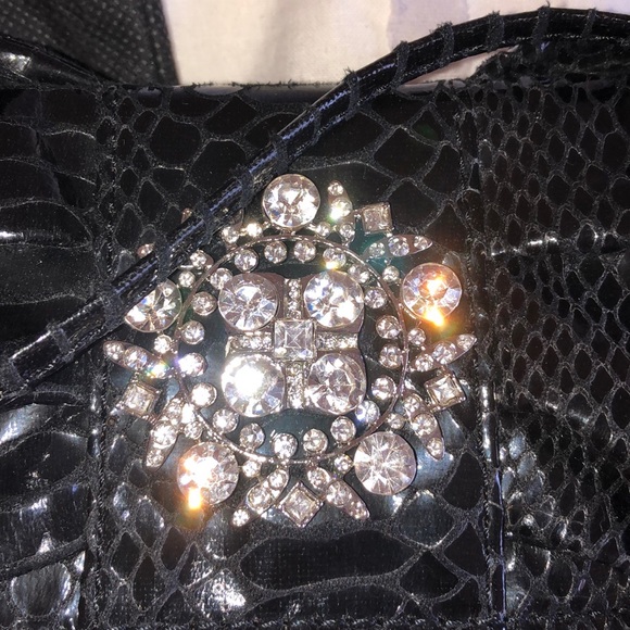 Black crystal Iman clutch - Picture 2 of 5